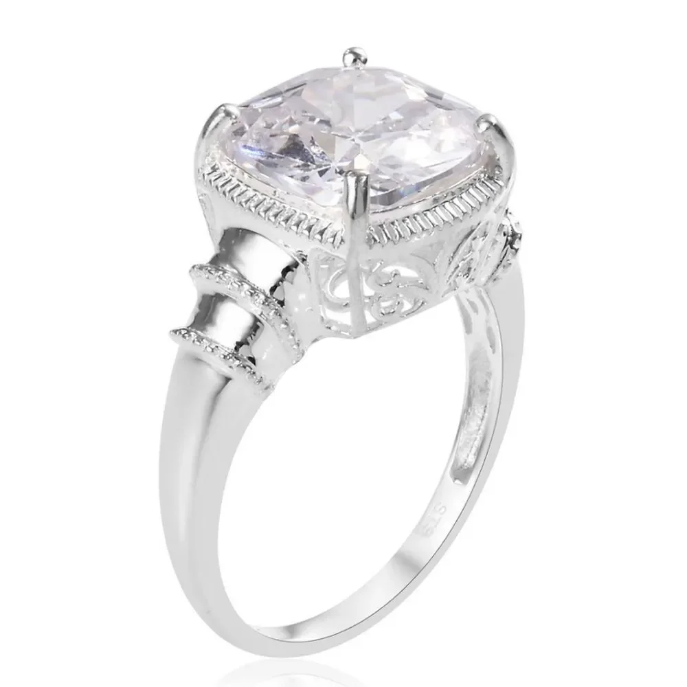 Simulated Diamond Ring in Sterling Silver